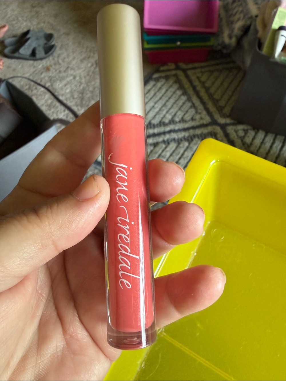 jane iredale Coral-Pink Lip Gloss with Gold Cap